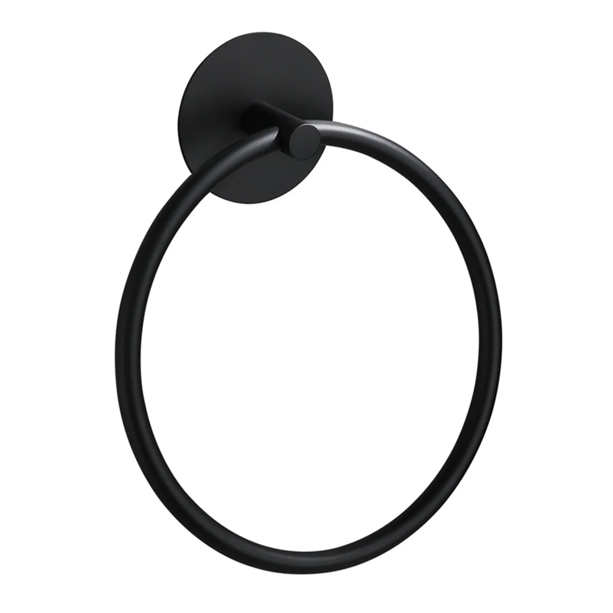 Bathroom Towel Ring Stainless Steel Bathroom Towel Rack, Adhesive Wall Mounted Hand Towels Holder, Black