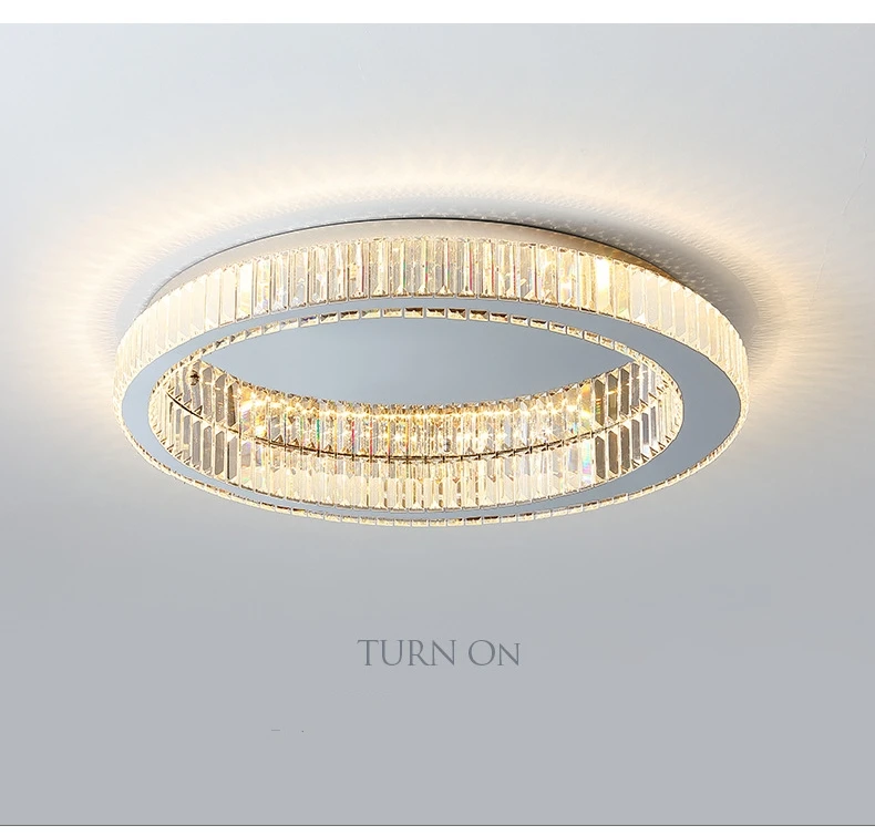 Living Room LED Ceiling Lamp K9 Crystals Dimmable Light
