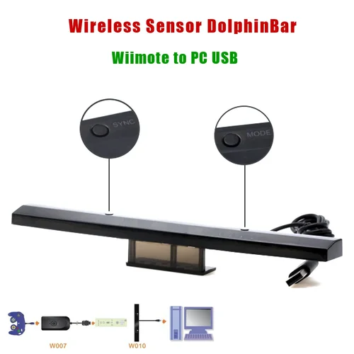 Imagen 2 del producto Nuevo Sensor inalámbrico MayFlash Dolphin Bar para mando Wii Remote Plus para Windows PC compatible con Bluetooth para juegos infantiles Wii