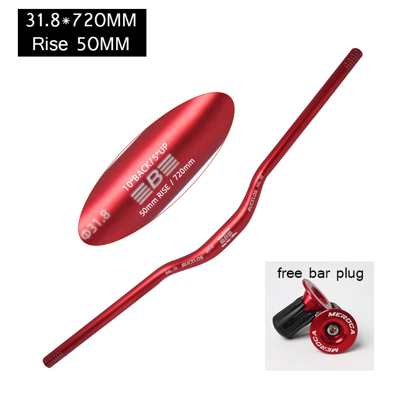 BUCKLOS 25.4mm 31.8mm Fiets Riser Stuur 620/660/720/780mm Fiets Zwaluw Stuur Ultralight M Type MTB BMX Handvat Bar