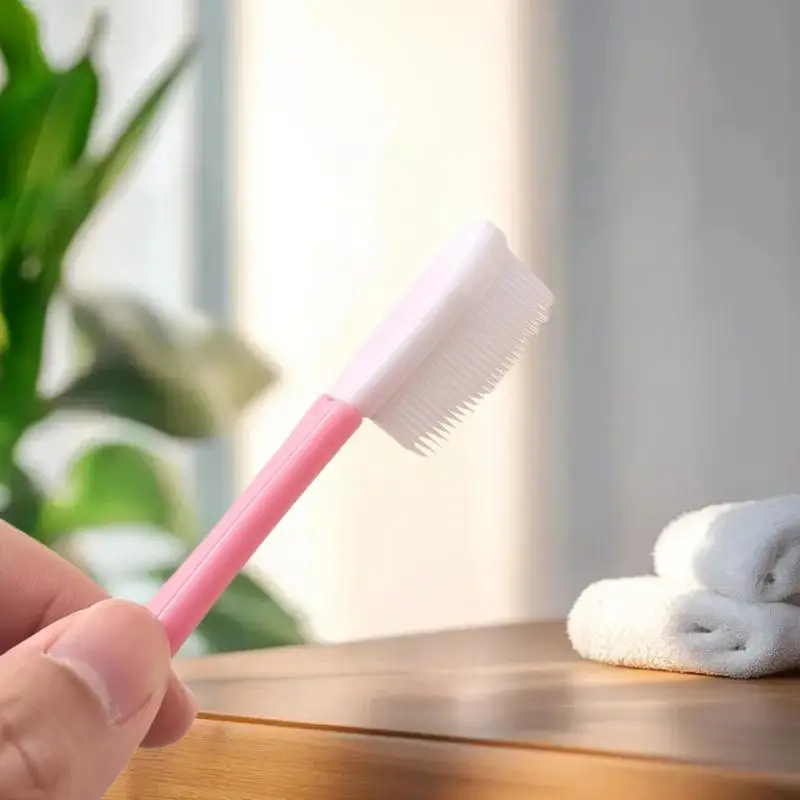 **Tongue Scraper Cleaner For Adult Kid,2 In 1 Silicone Tongue Brush And Stainless Steel Tongue Scrapers For Fresh Breath Dental