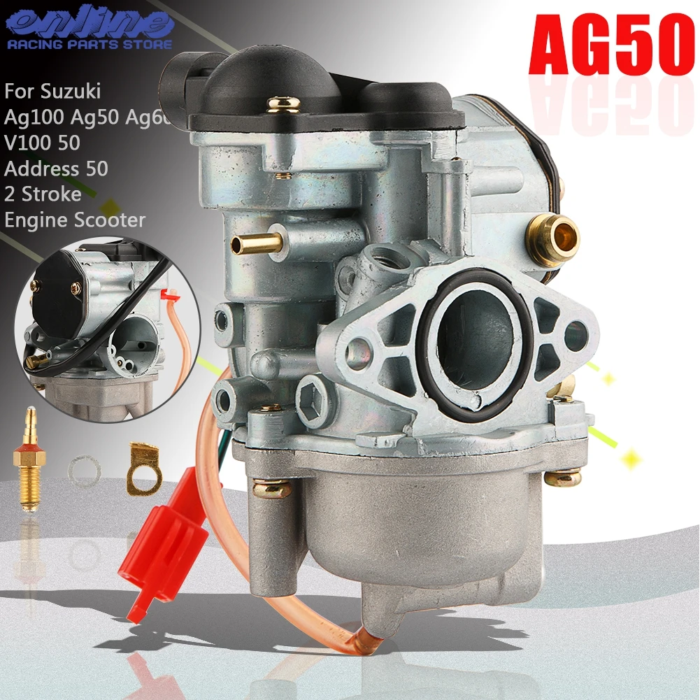 Motorcycles AG50 AG 50 Carburador Moped Part For Suzuki Ag100 Ag50 Ag60 V100 50 Address 50 2 Stroke Engine Scooter Dirt Pit Bike