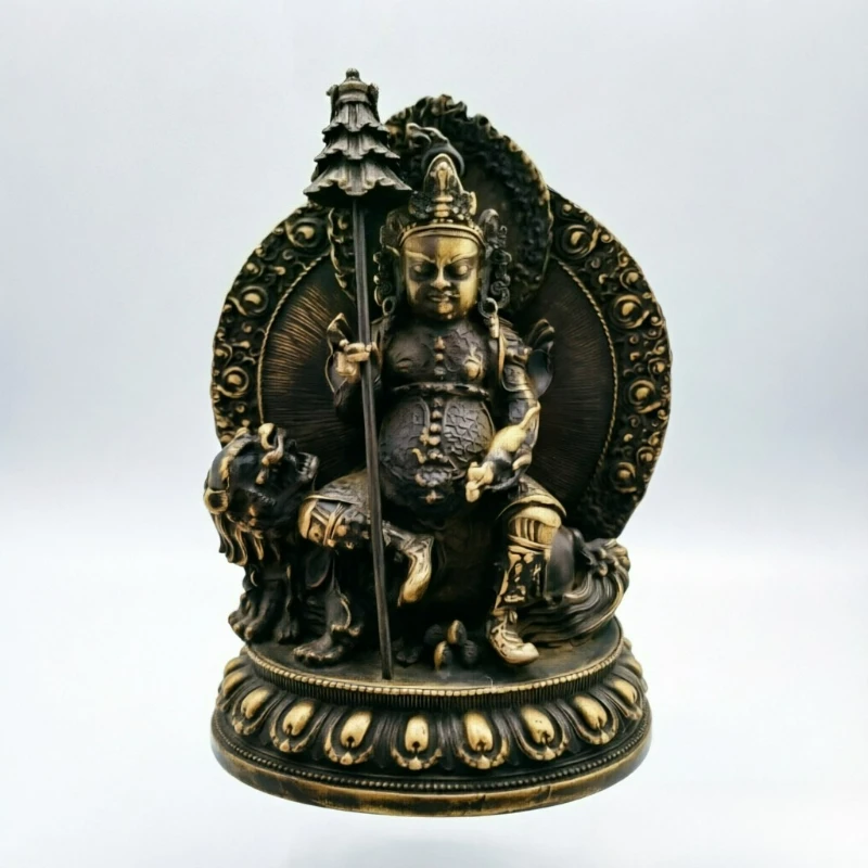 Antique Copper Antique Nepal Tibetan Treasure King's Home Living Room Desktop Wealth Attracting and Offering Ornaments