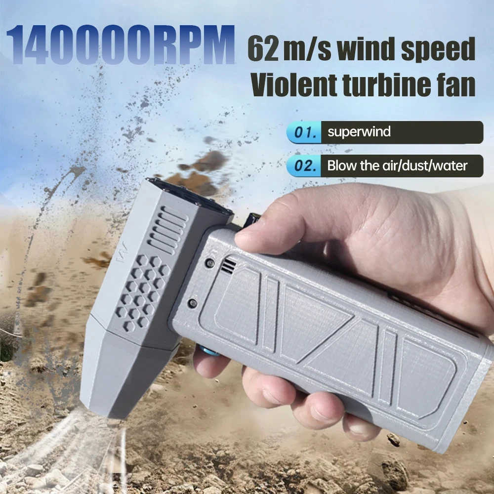 140000RPM Air Blower Power Display Handheld Mini Turbo Fan Dust Cleaner Wireless Electric Blower Portable Powerful Turbo Jet Fan