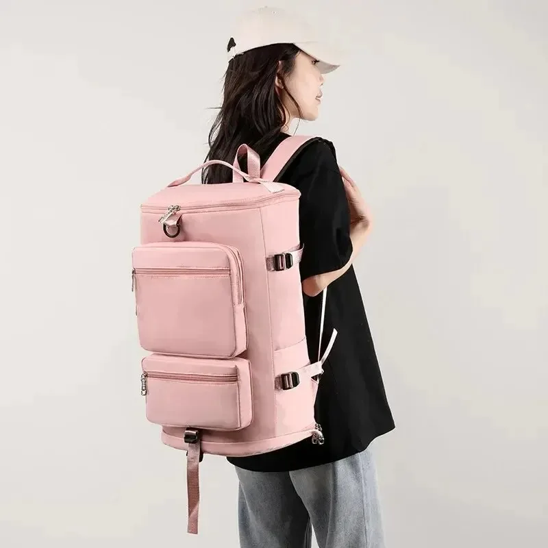

Women Large Travel Backpacks Waterproof Stylish Casual Daypack Bags with Luggage Strap Backpack Ladies Sports Yoga Luggage Bags