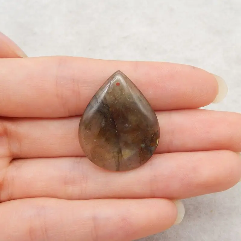 

Подвеска-капля из лабрадорита ручной работы с мерцающим натуральным камнем для ювелирных изделий в стиле бохо и ремесленного дизайна 28x23x5 мм-3,9 г