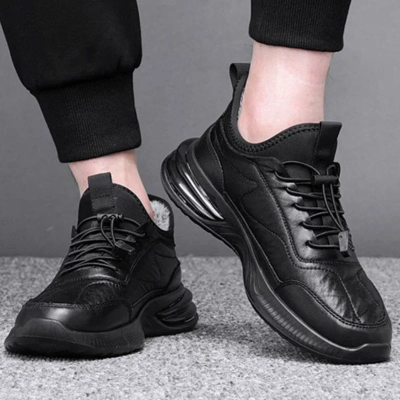 2024Men’s Warm Snow Boots Winter Fashion Men‘s Cotton Shoes Black Warm Casual Shoes for Men Casual Comfortable Plush Sneakers