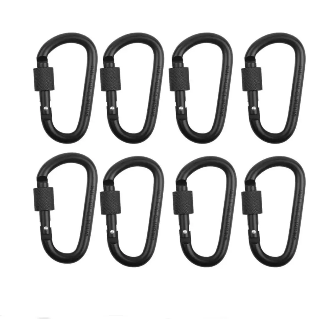 SzBlaZe 8 Pack Aluminum Carabiner Clip D Ring Spring Snap Hook for Keychain Clip Backpack Tent (Not for Climbing)