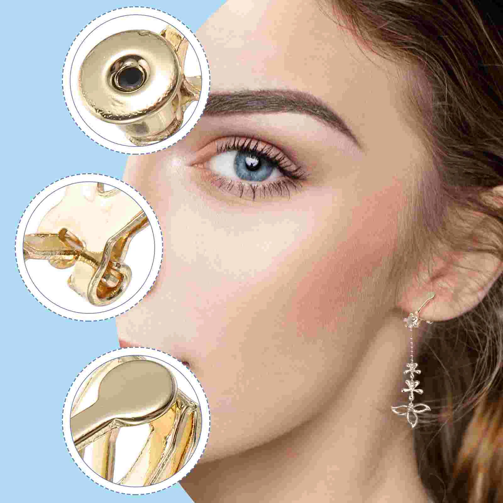 8 Pcs Ear Clip Adapter Earring Clips Non-Pierced Earrings Jewelry Triangle Findings Copper Women Clip-on Base