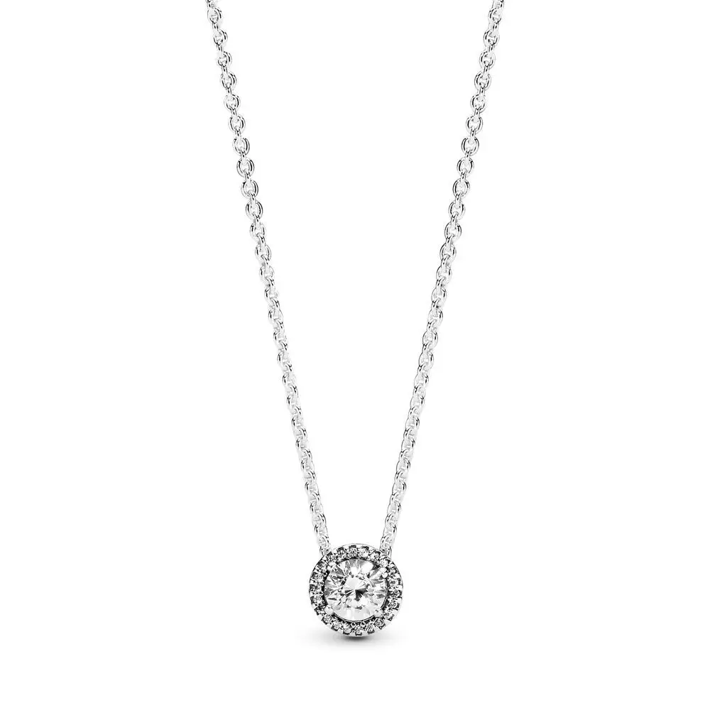 Classic Snake Bone Series 925%Pure Silver Heart Round Block Luxury Zircon Necklace Women's High Jewelry Wedding Accessories Gift