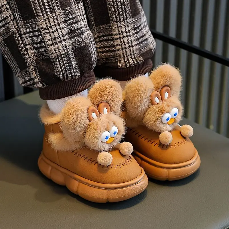 

Kids Winter Snow Boots Cotton Thick Sole Non Slip Warmth Outdoor Cartoon Fashion Baby Girls Shoes