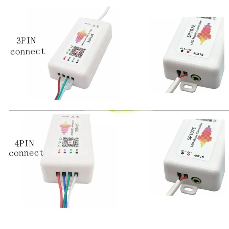 وحدة تحكم ليد متوافقة مع البلوتوث ، وحدة تحكم موسيقى SPI عن طريق تطبيق الهاتف ، WS2812 ، SK6812 ، WS2811 ، والي ، SP107E ،