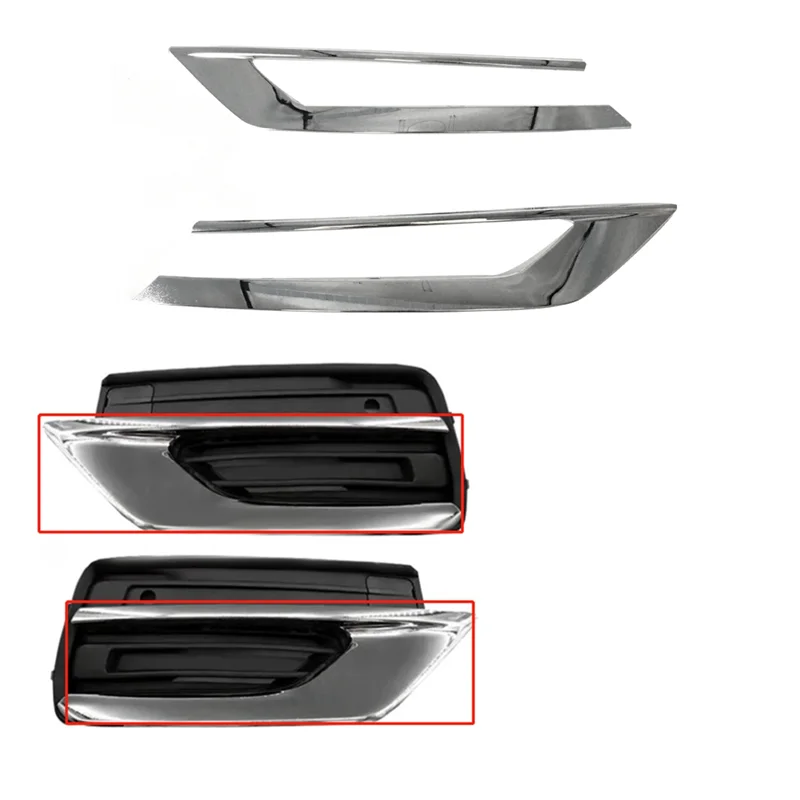 

1Pair Car Front Lower Bumper Chrome Trim Strip Cover 31663515 31663514 For Volvo XC90 2019-2022 31663539 31663540