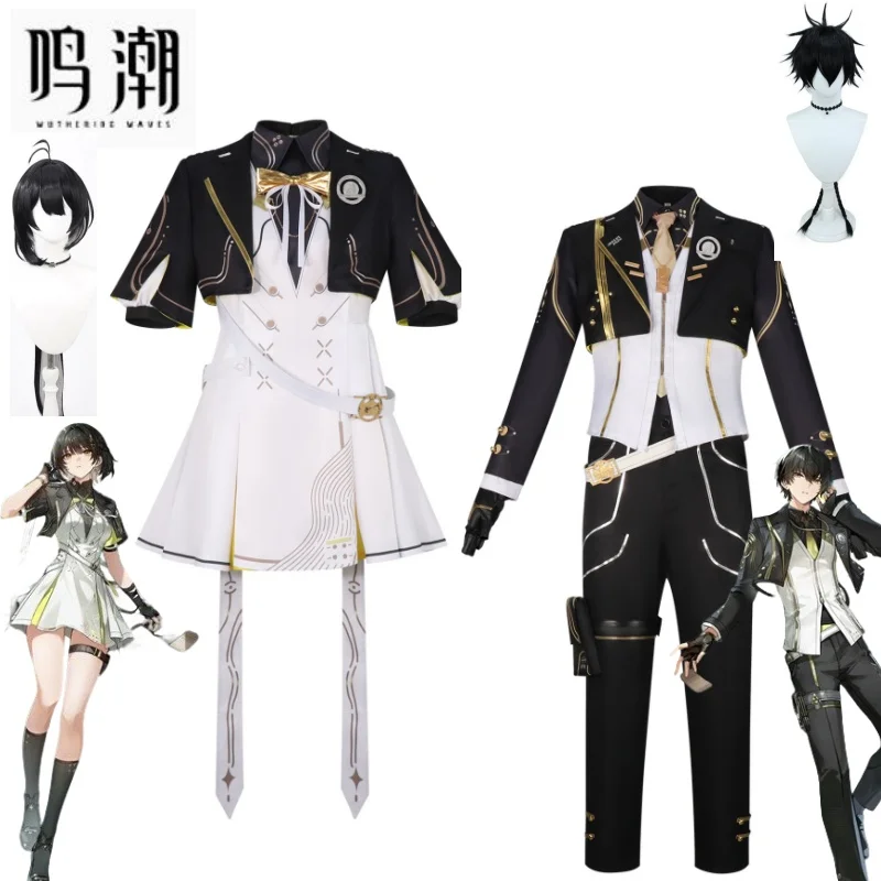 

Game Wuthering Waves Roleplay Suit Male/Fomale Rover Cosplay Costume School Uniform Props Wig New Skin Full Set Comic Con Party
