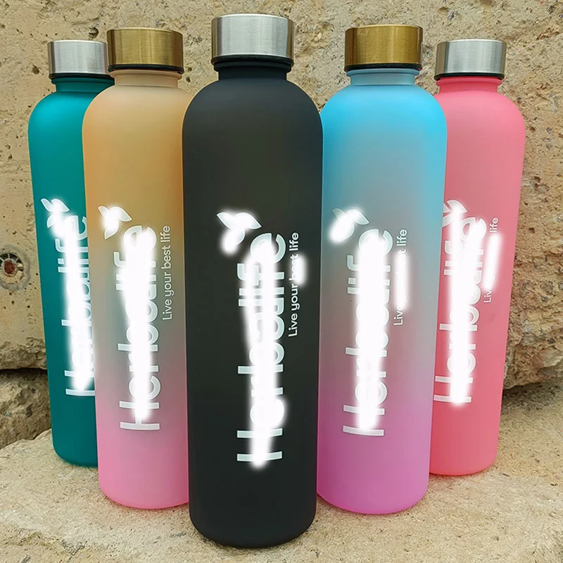 New Arrival Gradient Color 1000ml Direct Factory Price Wholesale Clearance Pirce Herba Nutrition Plastic Sports Water bottle