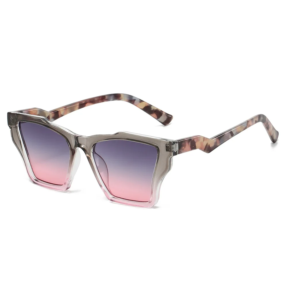 

New Luxury Leopard Print Gradient Cat Eye Women Sunglasses Novel Personality Contrast Color Frame Casual Men Sun Glasses UV400