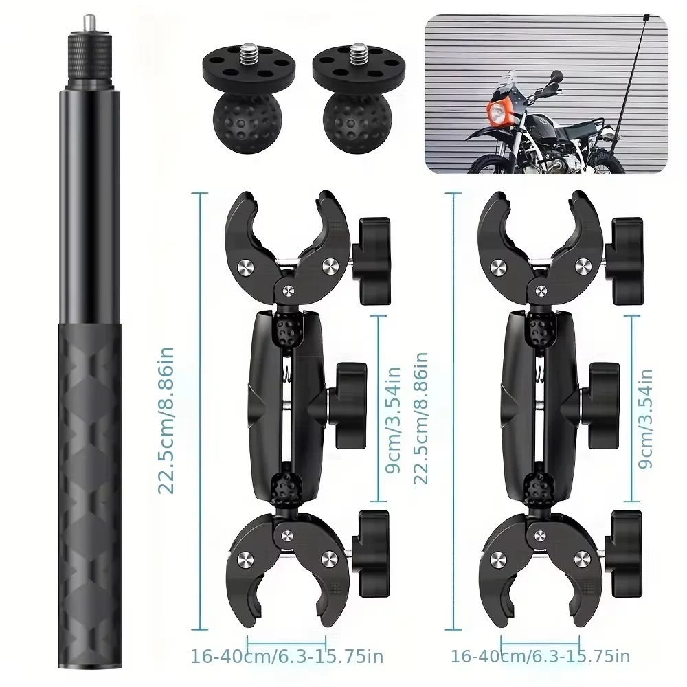 For Insta360 x2 x3 x4 x5 Motorcycle Bike Mount Selfie Stick for Insta 360 x2 x3 x4 x5 Moto Monopod Handlebar Accessories Kit