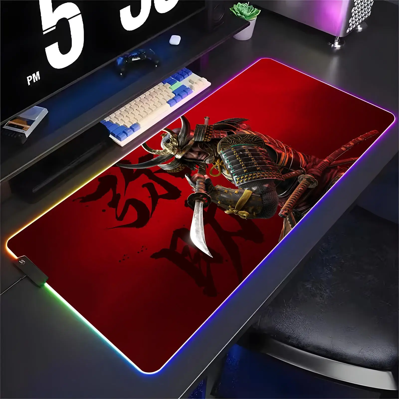 Assassin's Creed Shadows XXL RGB Gaming Mouse Pad Large Gaming Mousepad Keyboard Gamer Mouse Pad Laptop Desk Mat RGBMouse Mats