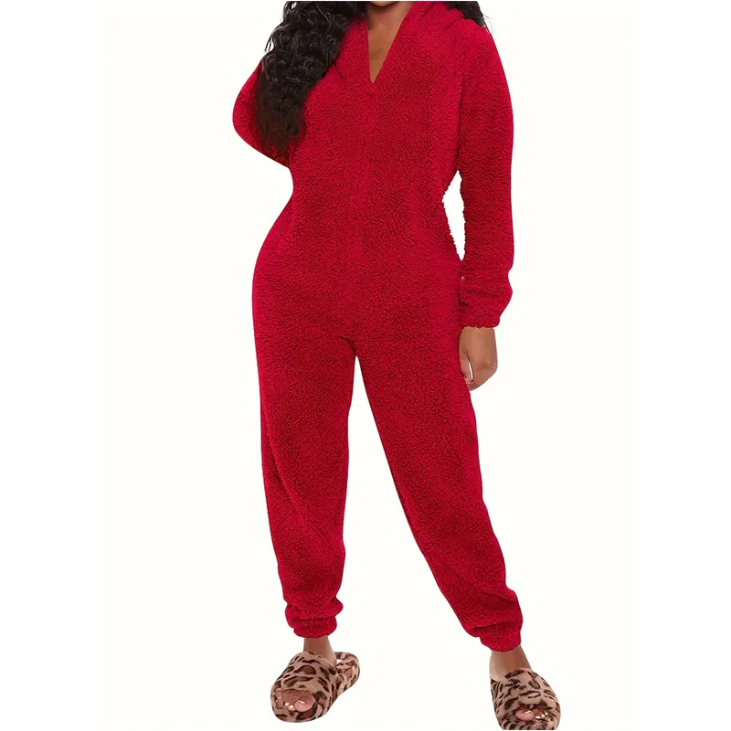 Women Onesies Cute Bear Pyjamas Supersoft Fluffy  Pajamas Flannel Hooded Jumpsuit Long Sleeve Nightwear Costumes