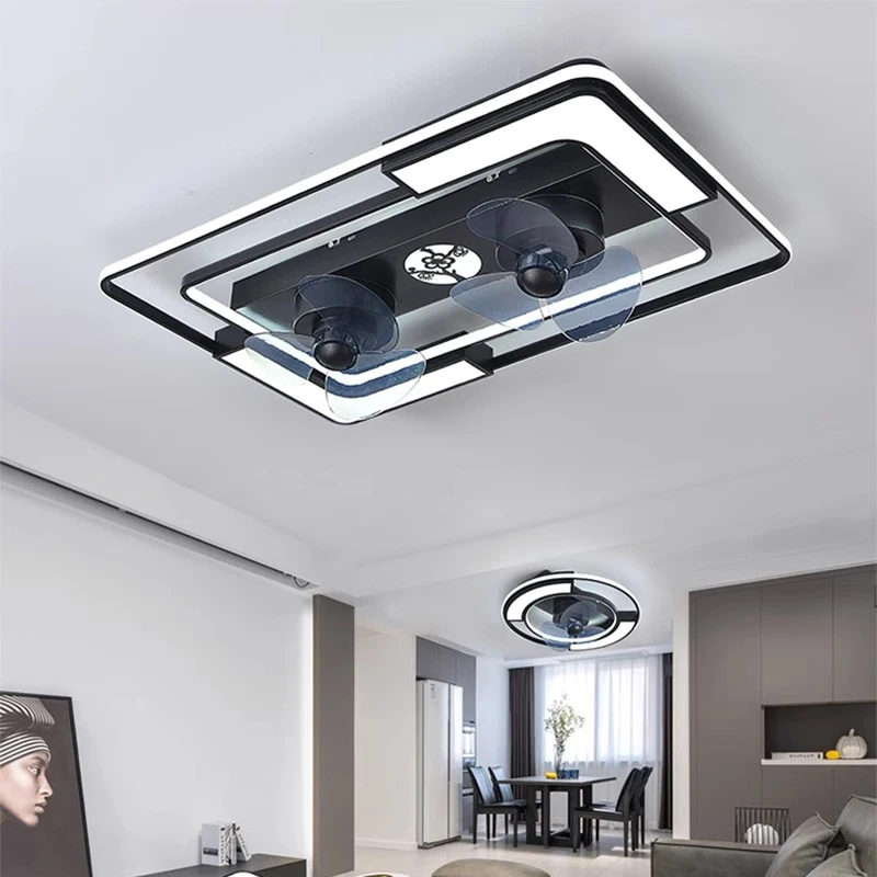 مصابيح سقف حديثة مع مصباح LED ، مروحة سقف قابلة للطي ، مصباح غرفة النوم ، إضاءة غرفة المعيشة