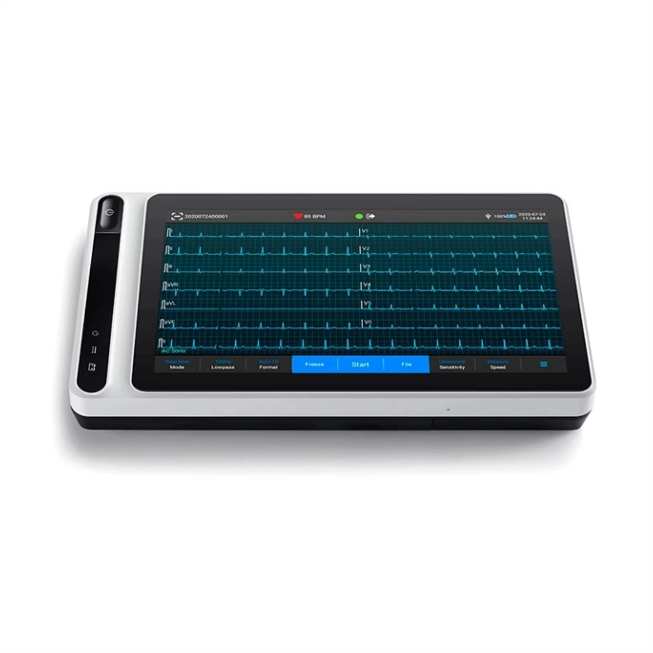 High Resolution Portable Hospital Equipment Machine Touch Screen 12 Channel  Ecg Machine