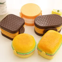 Portable New Double Hamburger Lunch Box Cute Hamburger Lunch Box Lunch Box Children's Lunch Box