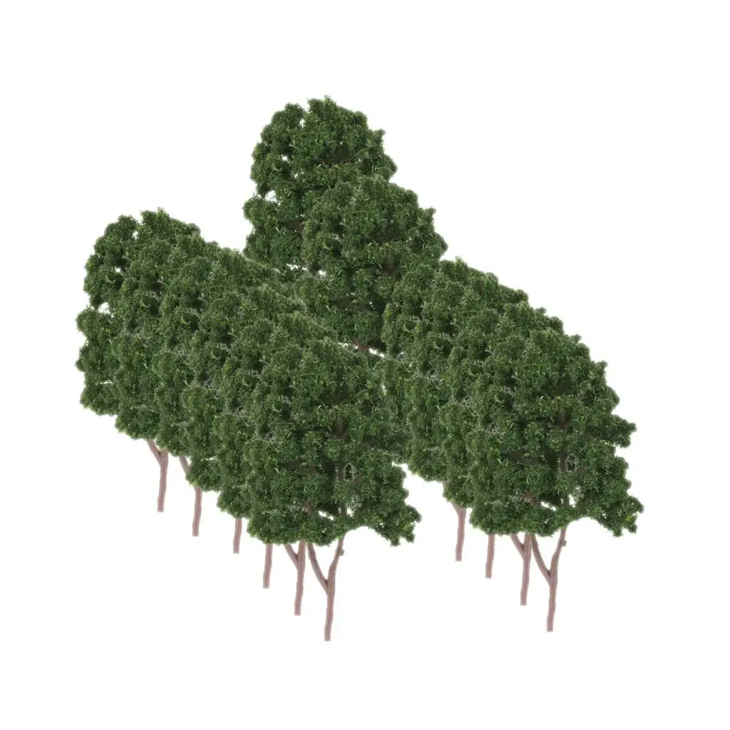 20Pcs Dark Model Trees Train Diorama 7.5cm for Railroad Layout Decorations