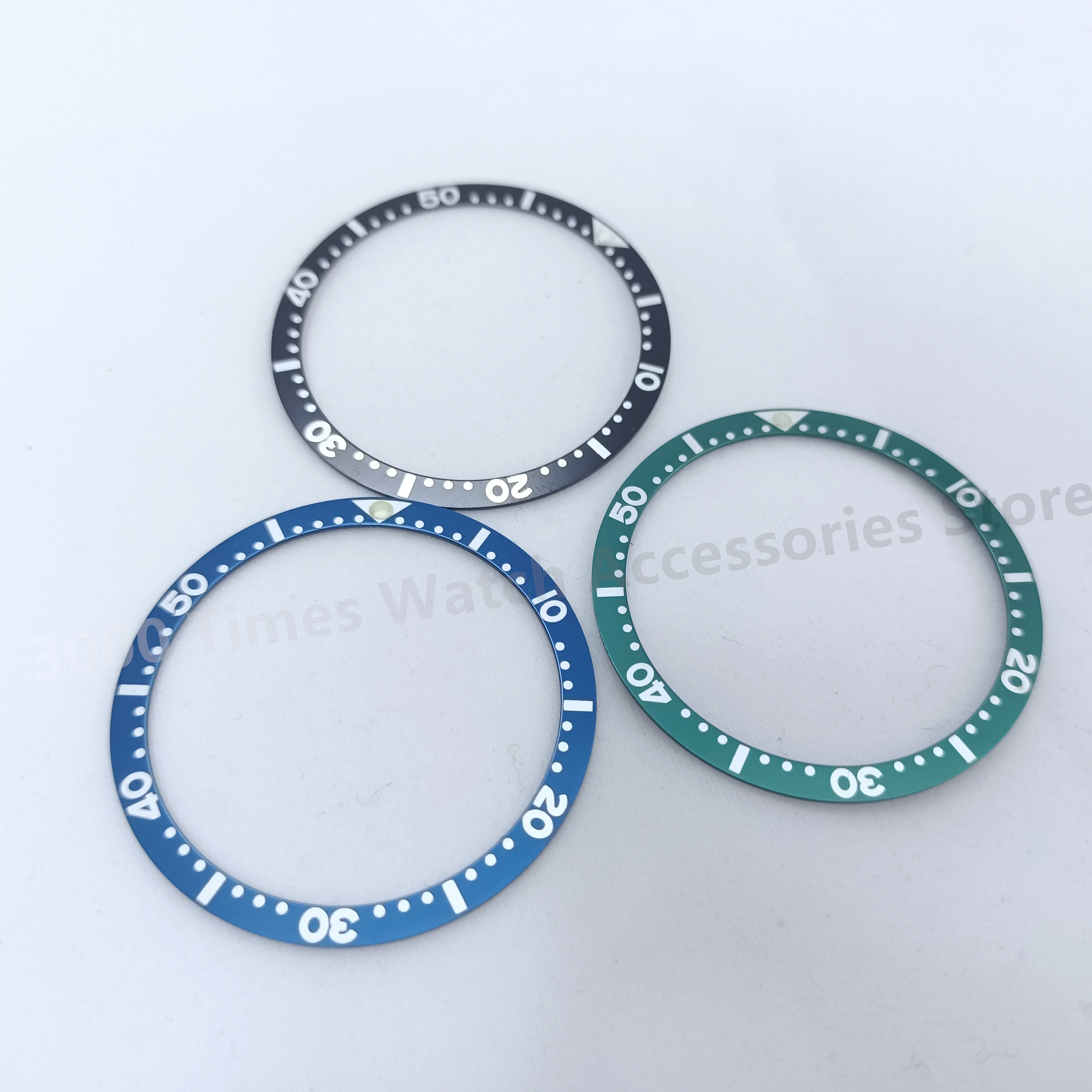 Modified 38mm Black Blue Green Flat Aluminum Bezel Insert Fit For Seiko Turtle 6105 NH35 NH36 Movement Diving Watches