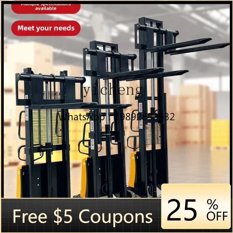 

1 Rongen electric forklift semi-electric stacker battery rechargeable loading and unloading truck