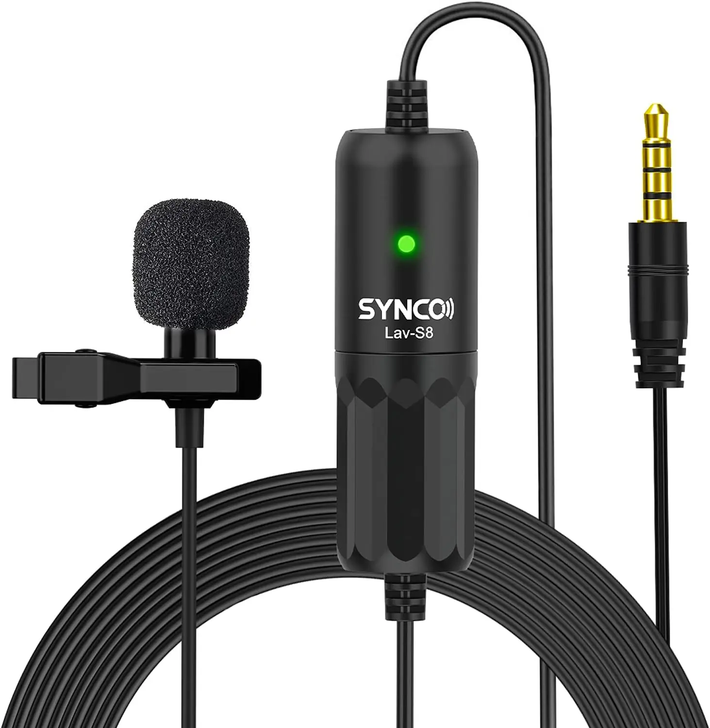 

SYNCO-Lav S8-Professional-Lavalier-Microphone for DSLR iPhone Camera PC Android Lapel Mic with Noise Reduction Auto-Pairing Mic