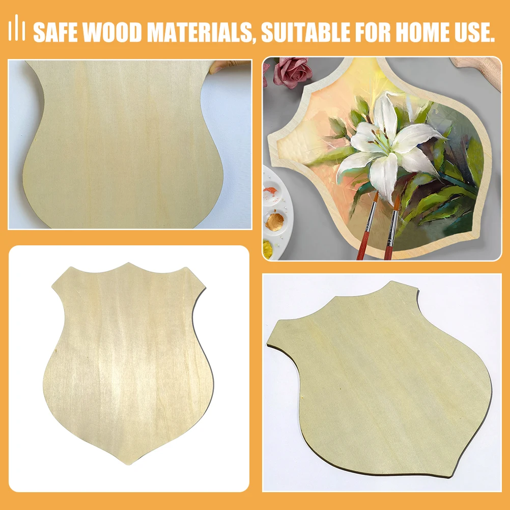 

Unfinished Wooden Badge Board Shaped Slices Diy Craft Cutouts For Home Wedding Party Decor Handmade Woodworking Supplies Blank
