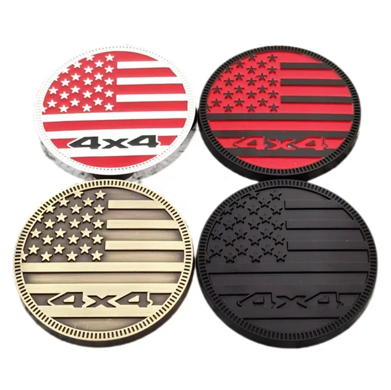 3D Metal Side Fender Rear Trunk Badge Emblem Sticker 4X4 US Flag For Jeep Wrangler Grand Cherokee Dodge Car Accessories