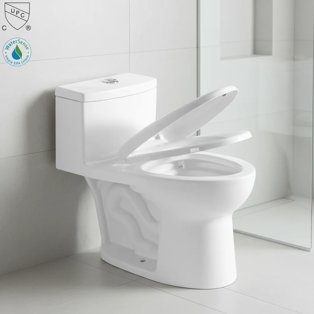

Floor Mounted CUPC Ceramic White Color Map 1000g Sanitary Ware Water Closet Bathroom WC Ceramic One Piece Toilet Commode