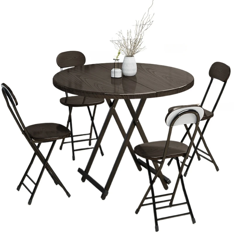 Outdoor Folding Table for Home Eating, Portable Round Table