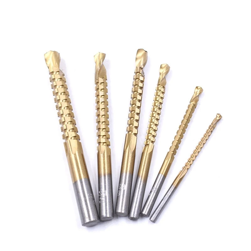 3/4/5/6/6.5/8Mm Handle Twist Drill Bit Set Spiral Screw Composite Tap Drill Bit Tap For Wood,Plastic Board Grooving