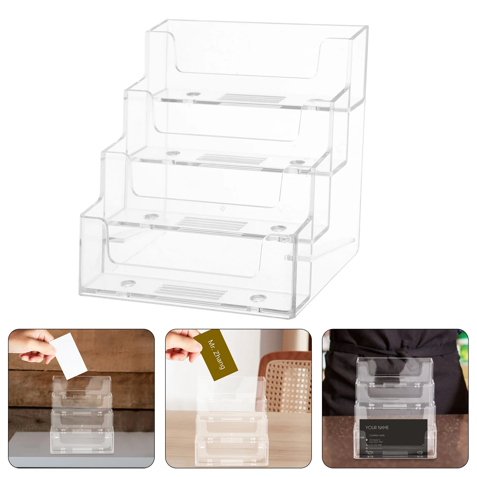 Multi-layer Business Card Box Display Shelf Trading Stand Holder Desktop for Holders Storage