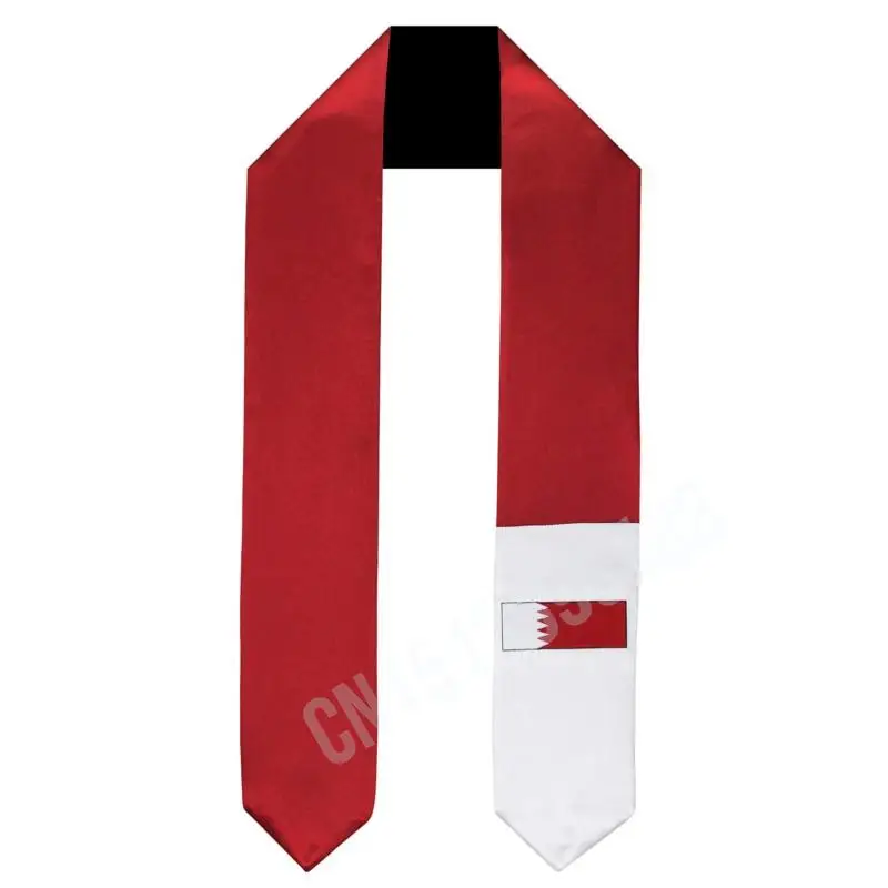 Bahrain Flag Scarf Top Print Graduation Sash Stole International Study Abroad Adult Unisex Party Accessory