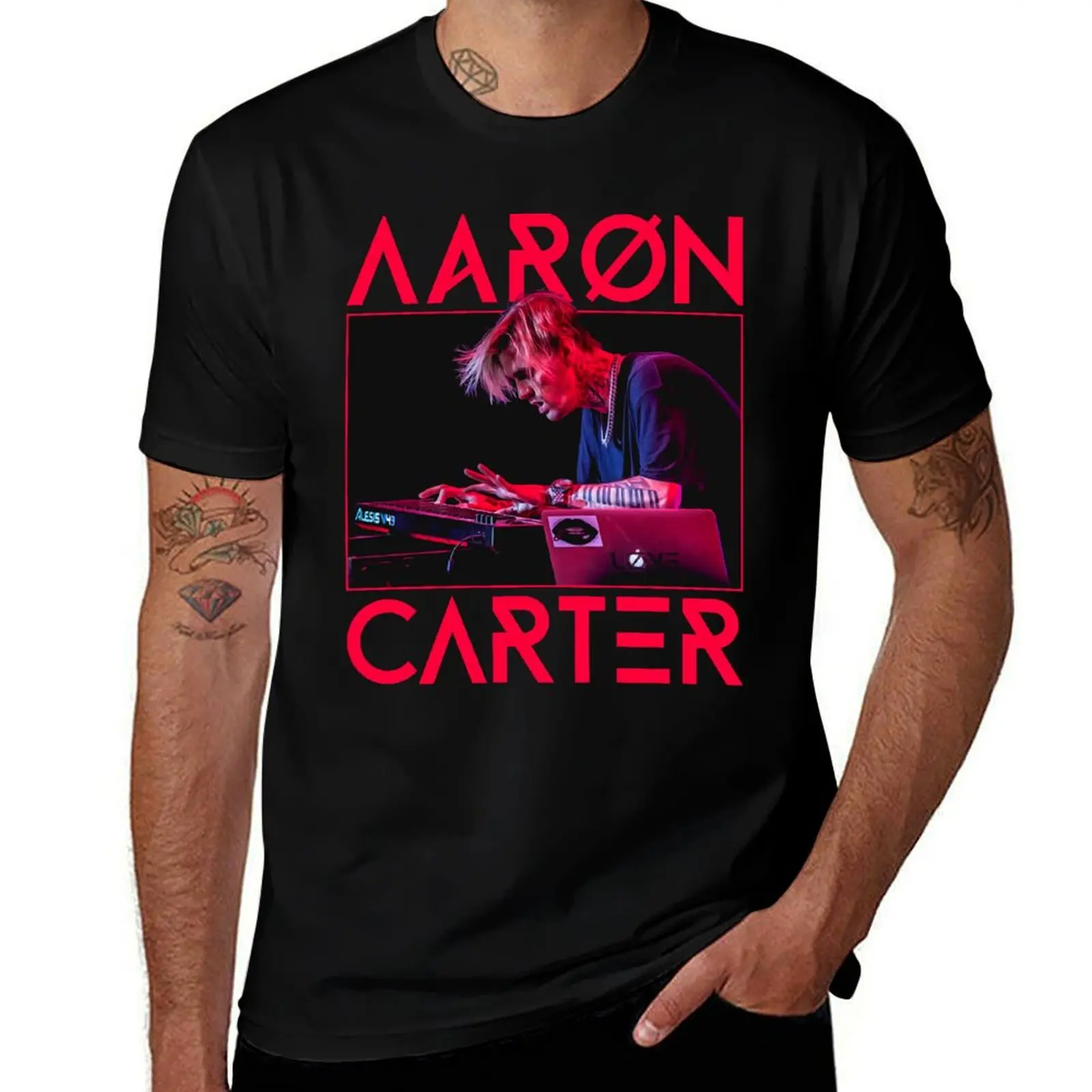 

Aaron Carter T-Shirt hippie clothes blue archive Louboutins workout shirts for men