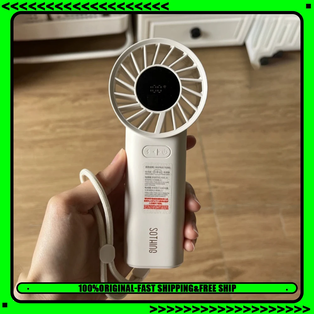 SOTHING Engine 60 Handheld Small Fan 100-Gear Wind Sense Handheld Fan Intelligent Digital Display Low Noise And Light Weight