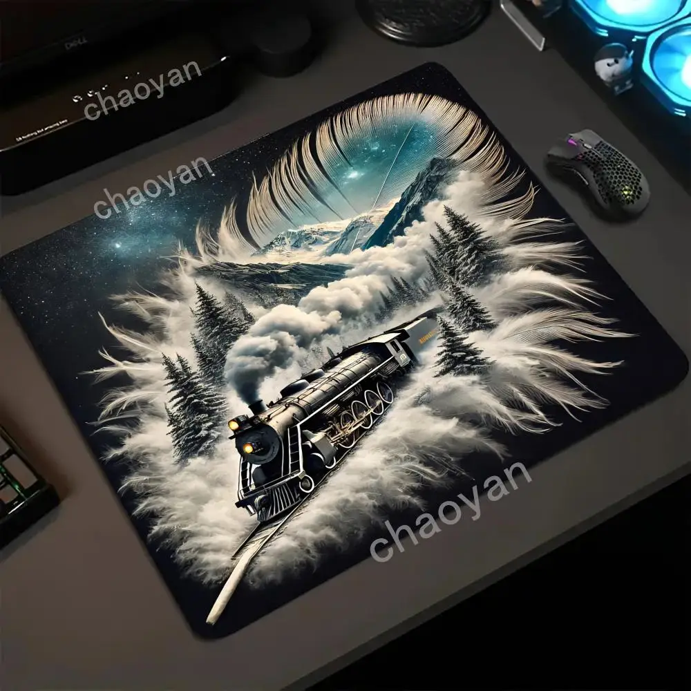 

Коврик для мыши с поездом в джунглях, офисный коврик для мыши, настольный коврик, игровые аксессуары, коврики для клавиатуры, маленькие коврики, резиновый ковер, ковер