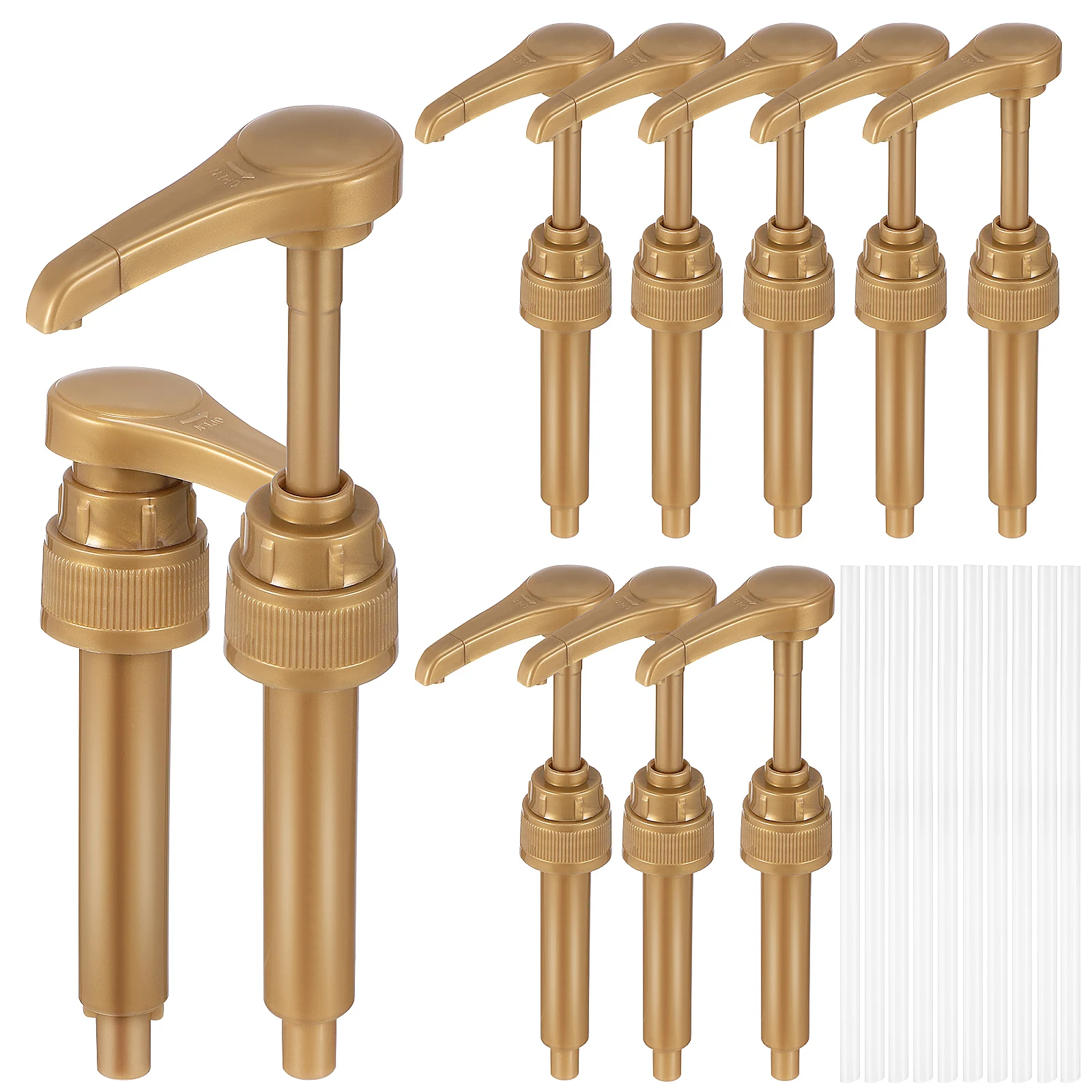 

10 Pcs 28 410 Pump Head Syrup Shampoo Dispenser Bottle Pumps Yellow Color Food Grade PP Material Long Tube Design