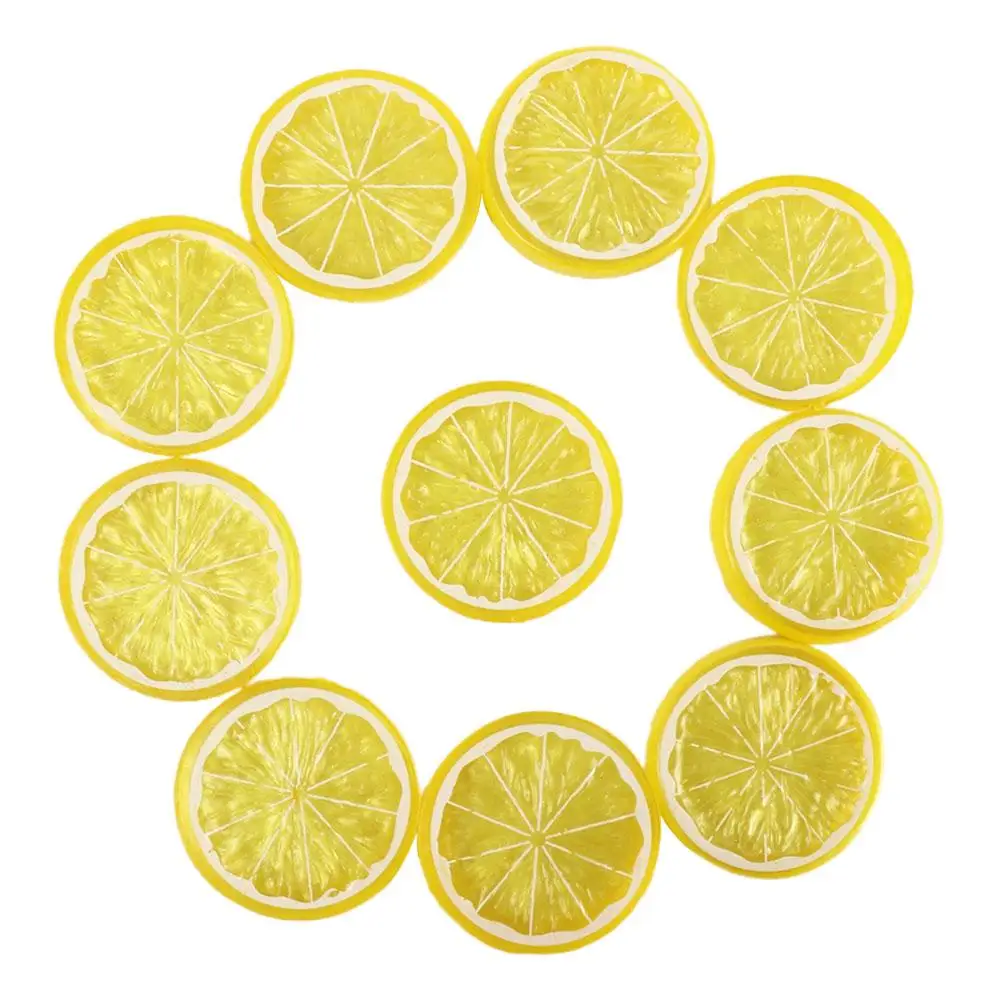 Lemon Block Home Kids Cognitive Toys Photography Props Fake Limes Chips Simulation Fruit Kitchen Decor Artificial Lemon Slice