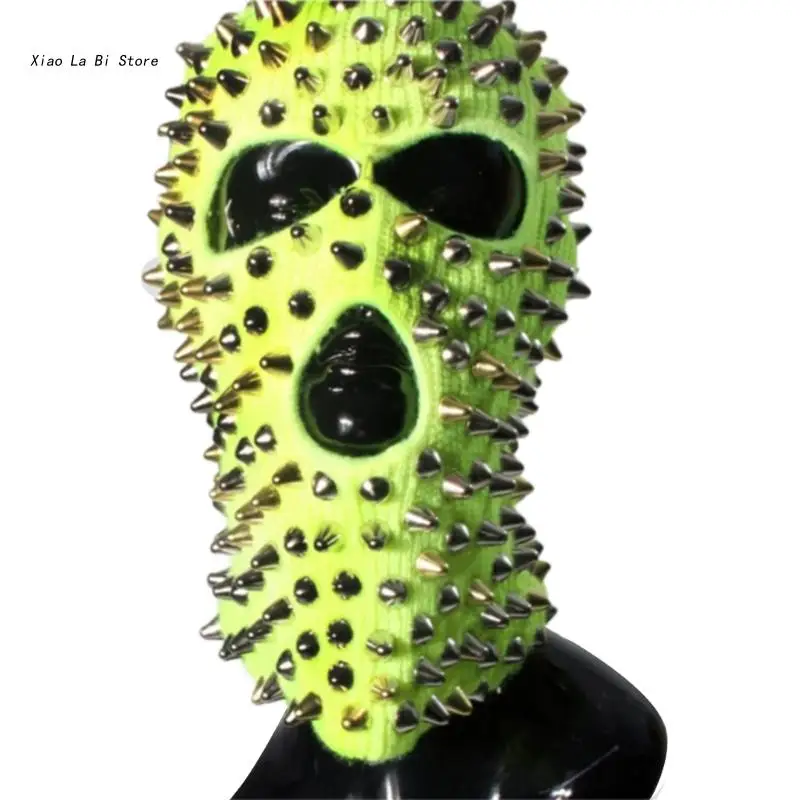 Funny Balaclava Halloween Balaclava Spiked Funny Hat Scary Balaclava Spiked Balaclava Rivet Knit Balaclava