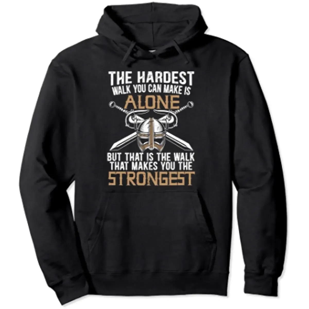 

The Hardest Walk You Can Make Is Alone Germanic Men Pullover Hoodie Casual Cotton Autumn and Winter Hoodies
