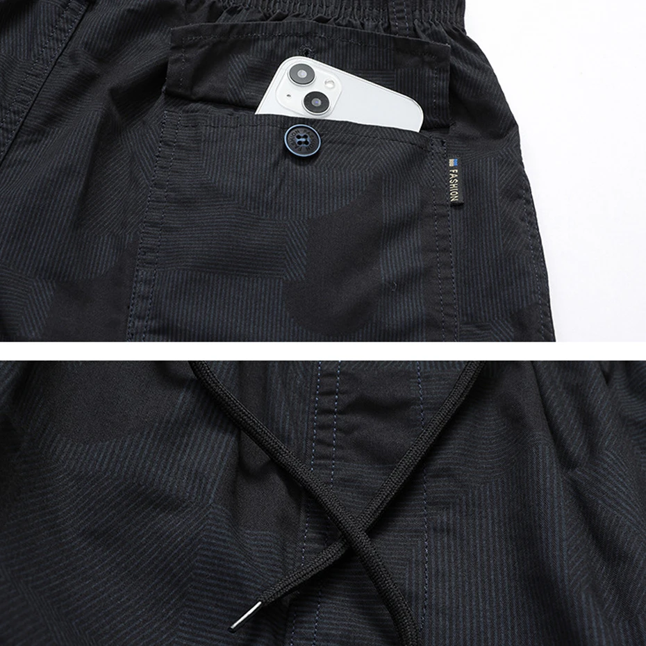 Summer Shorts Men 5XL Plus Size Fashion Casual Shorts Male Leaf Print Short Pants Big Size 5XL Cotton Shorts