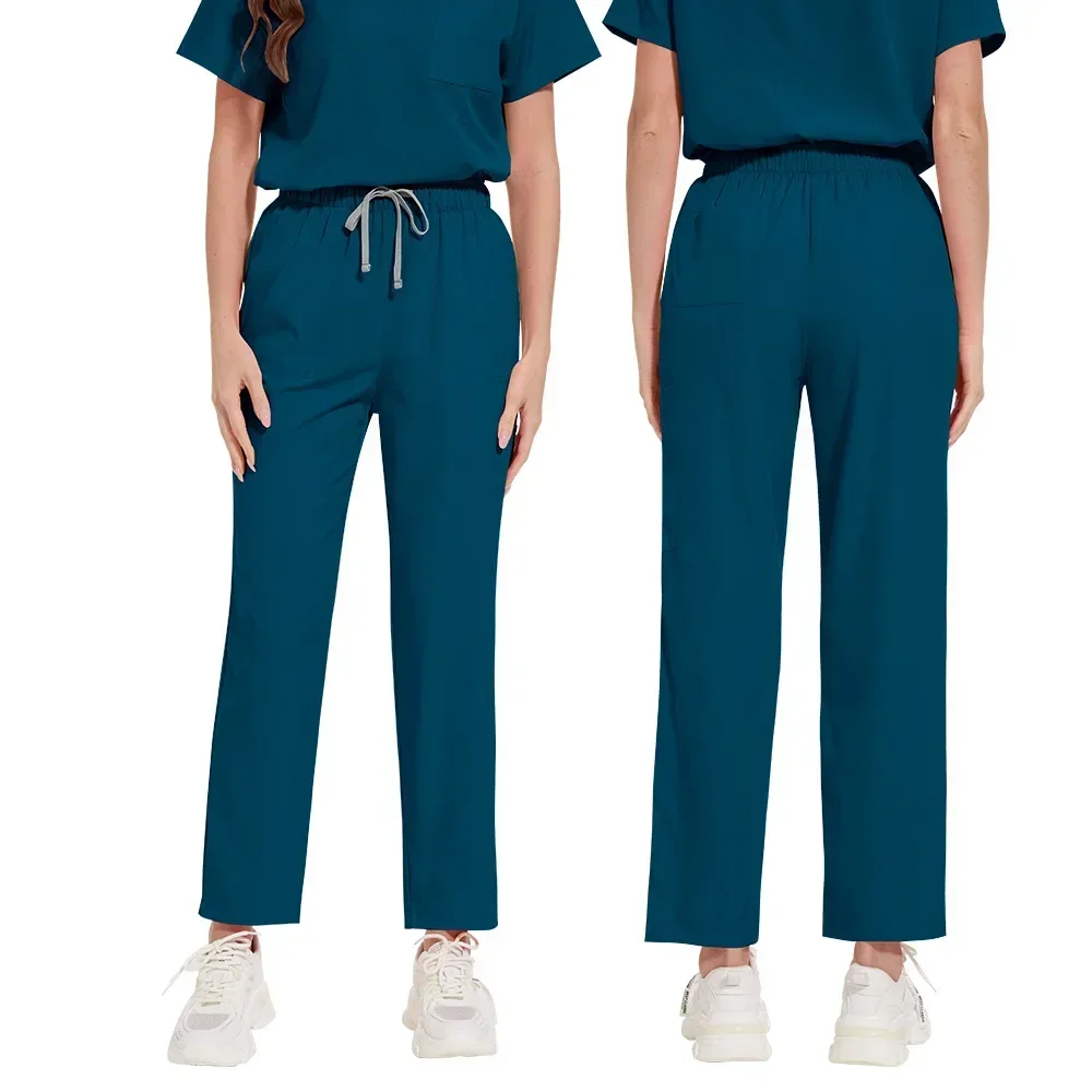 Scrubs Medical Uniforms Women Nurse Uniform Thin Breathable Medical Scrub Tops Elastic Scrubs Pants Doctor Workwear Spa Overalls