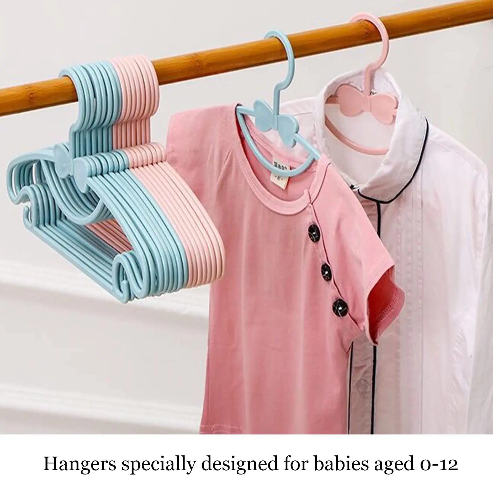 Baby Hangers for Closet,  Kid\'s Hangers，Everyday Standard Use, Cascading Plastic Hanger Ideal for Girl Dress