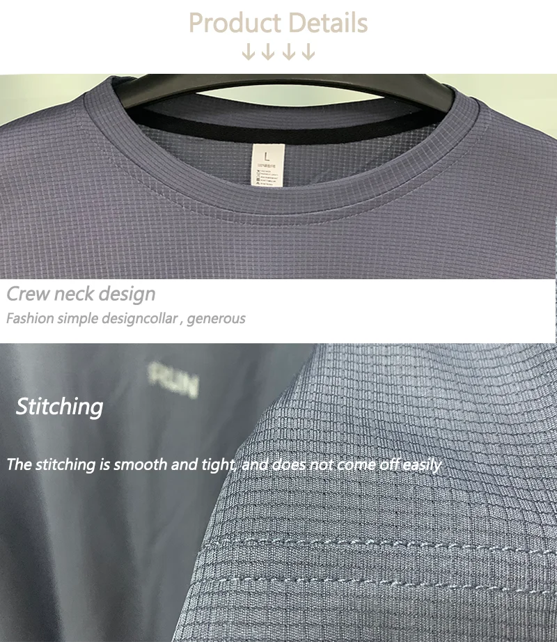2026 Langes Sport-T-Shirt für Herren, Sommer-Laufshirt, Kurzarm, Slim-Fit-Oberteil, Freizeit-Fitness-Shirt, Camisetas Gym Masculino – Detail 24