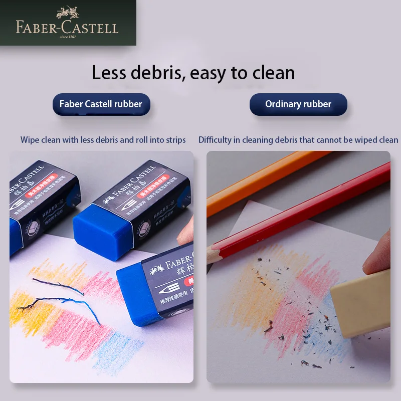 FABER CASTELL Special Ultra-Clean Eraser and No Debris Drawing Painting Erasable Art Supplies Office Stationery