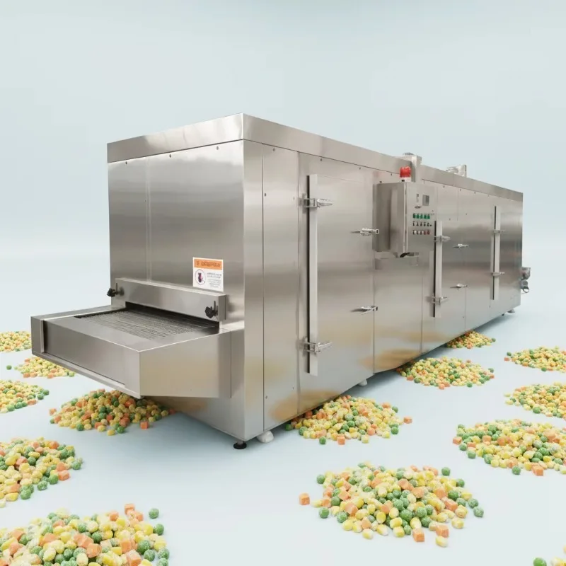 Industrial Fluidized Bed Quick Freezer High Pressure Airflow for Raspberry Soybeans Corn Individual Quick Freezing Unit